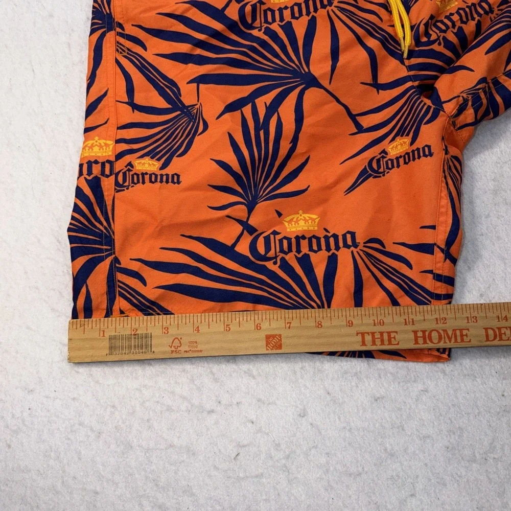 Corona Men's Swimwear Size Large Pool Beach Trunks‎ , Shorts Orange With Blue